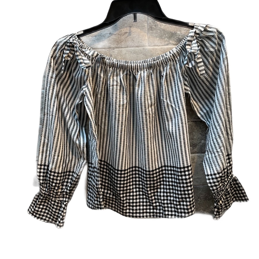 ❤️ EXPRESS OFF THE SHOULDER STRIPED TOP SIZE XS - Picture 2 of 9